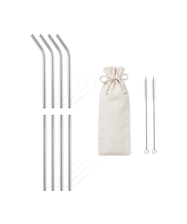 Short Stainless Steel Straws, Set of 8, 15cm | Eli