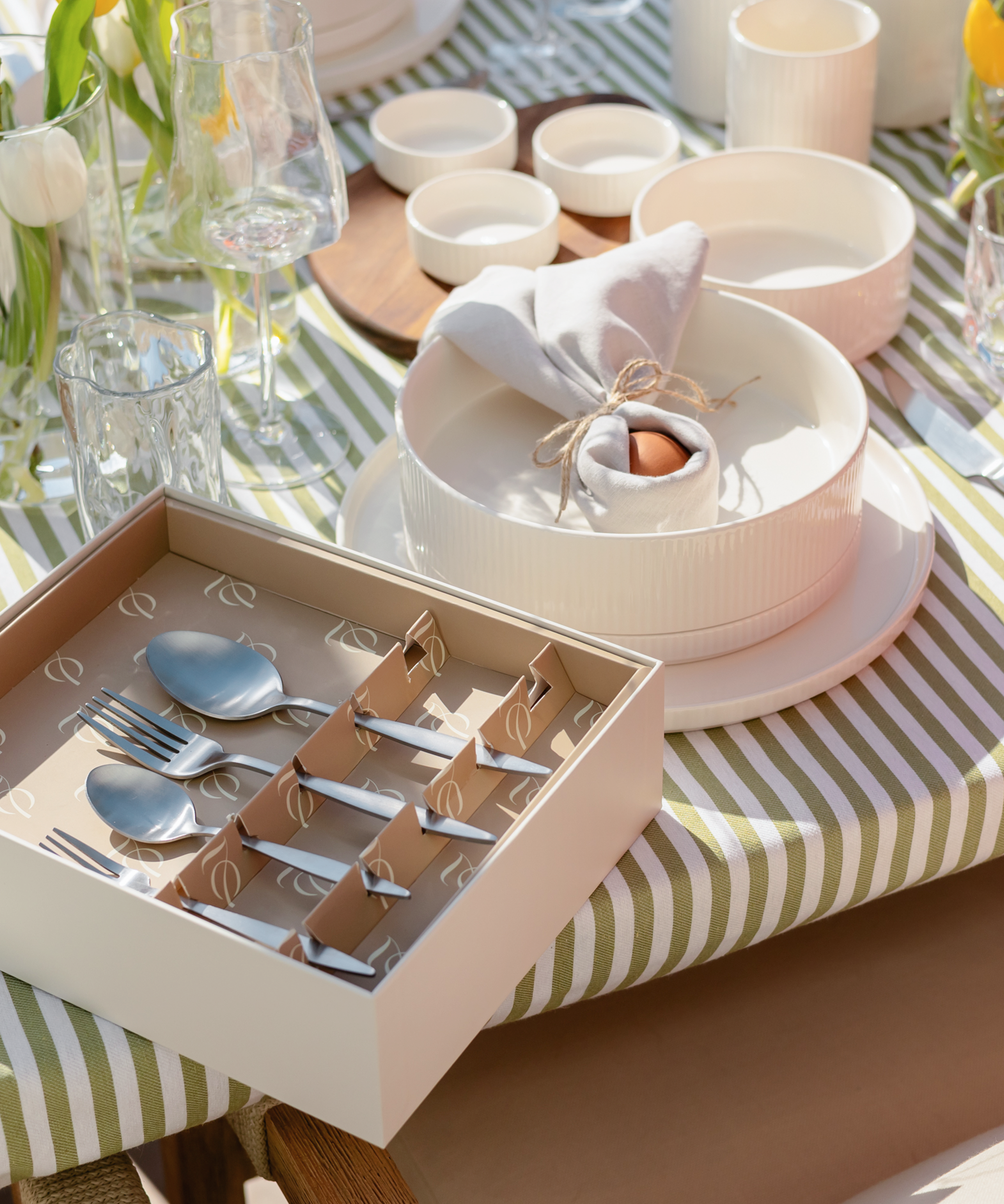 Cutlery set silver matt brushed | Tava