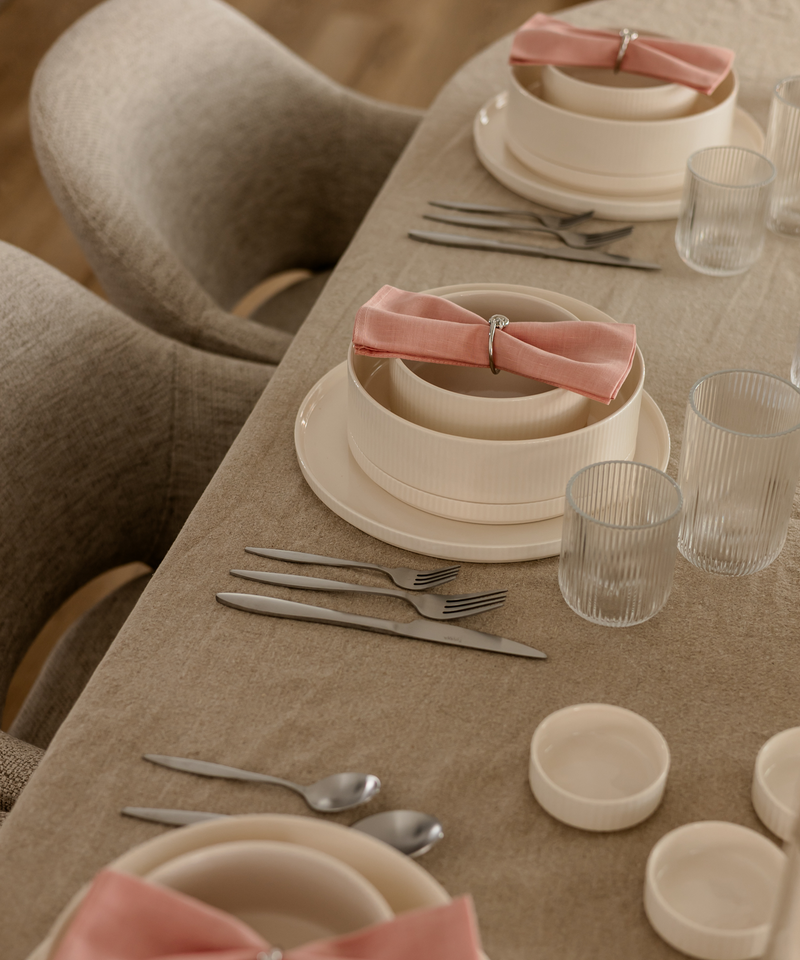 Cutlery set silver matt brushed | Tava
