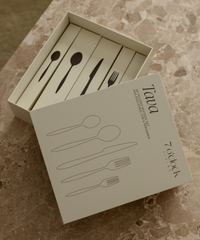Cutlery set silver matt brushed | Tava