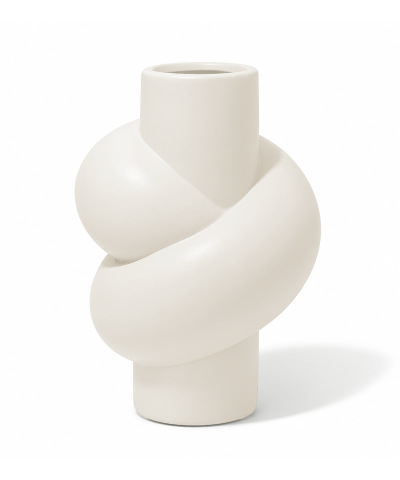 Yellow Ceramic Vase in a Twisted Shape | Tilda