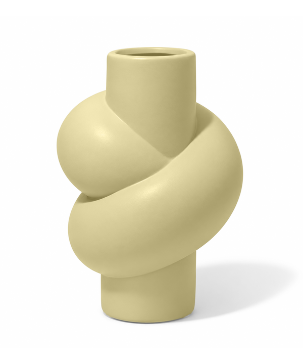 Butter Lemon Ceramic Vase in a Twisted Shape | Tilda
