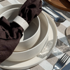 Napkin Rings in Travertine Stone Look, Set of 6 | Tiva