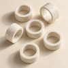 Napkin Rings in Travertine Stone Look, Set of 6 | Tiva