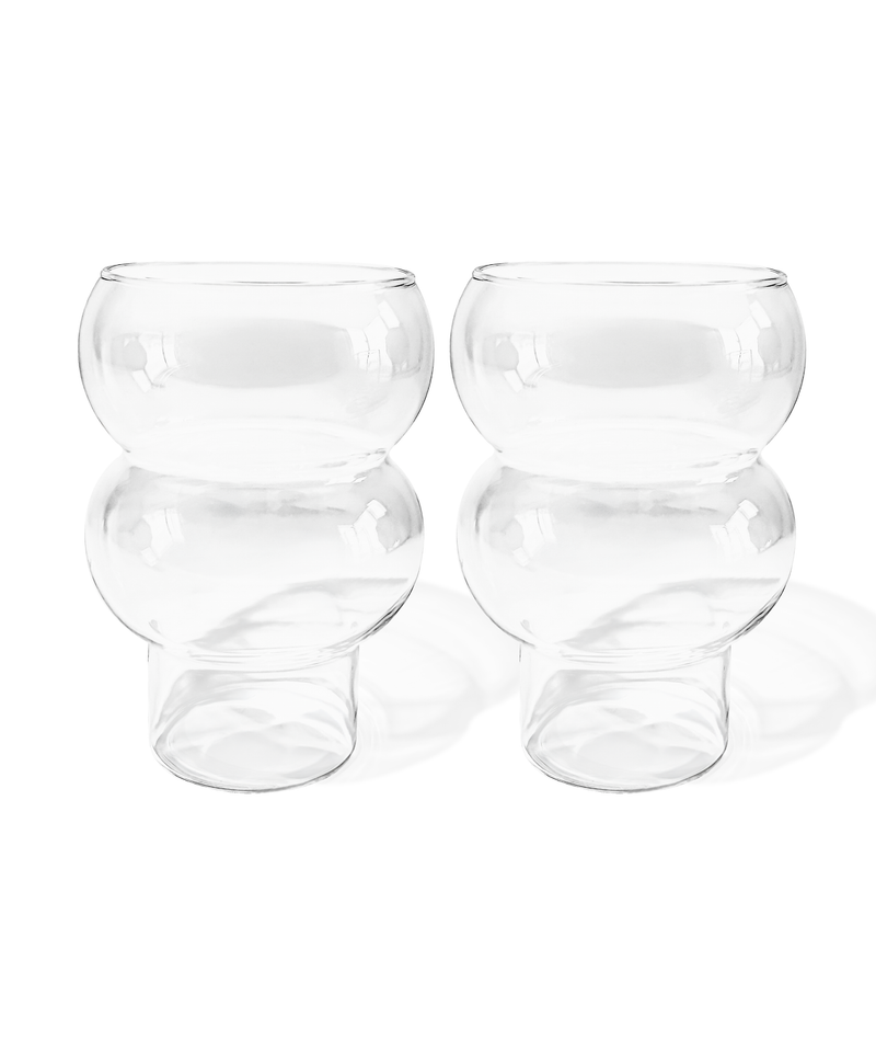 Großes Trinkglas mit zwei Bubbles – tokyo collection von 7 O'CLOCK