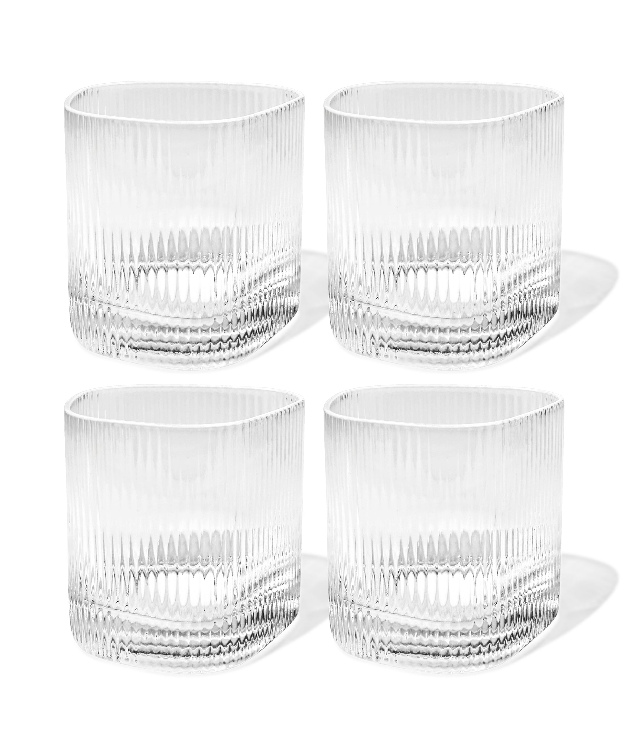 Kleines Trinkglas im gerillten Design | Venice