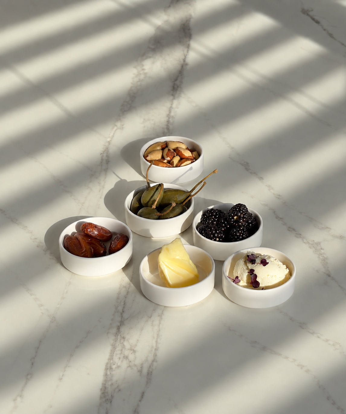 Dip bowls set of 6 in cream white | Nia
