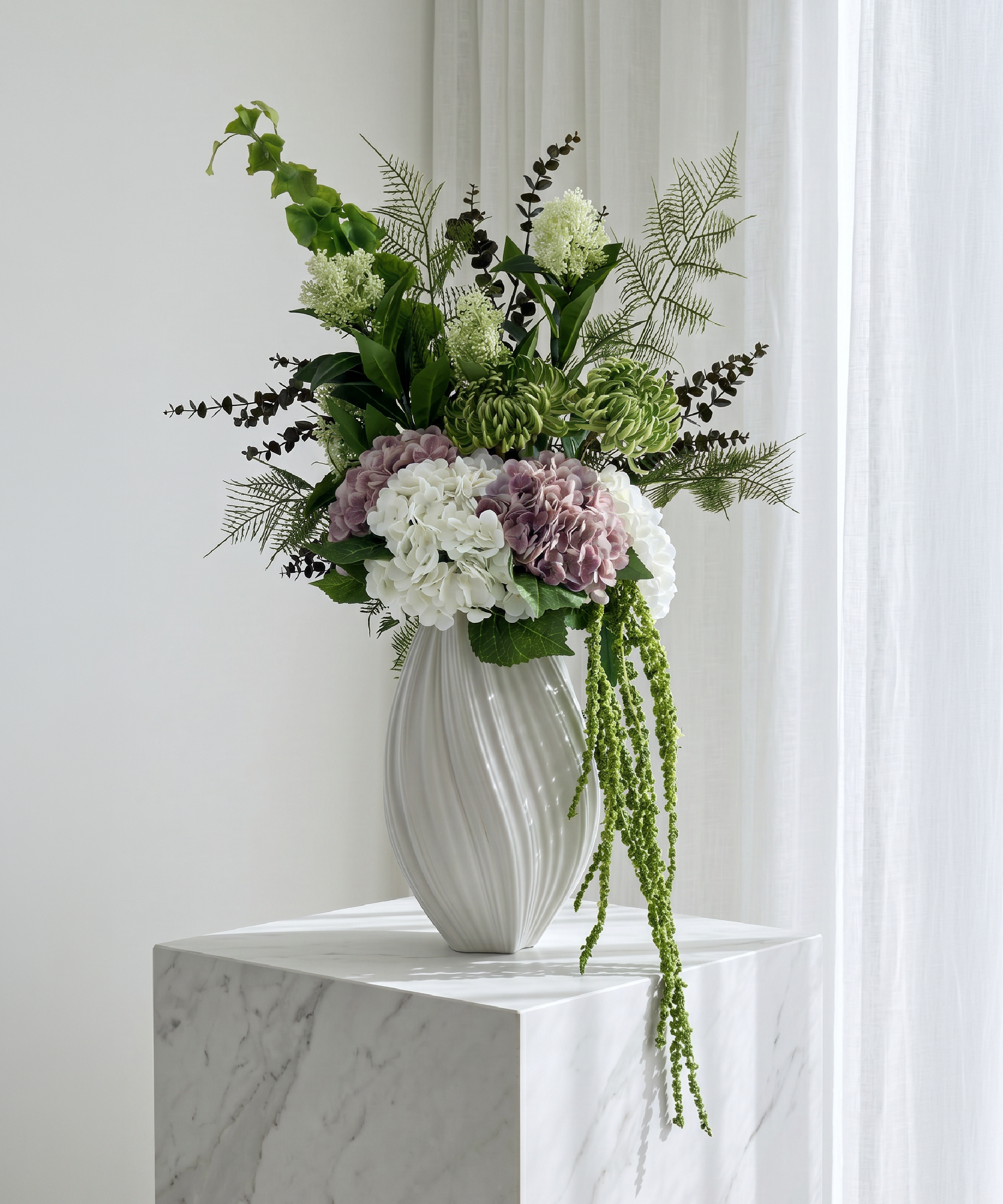 Grand Nature 14er Bouquet in Weiß, Altrosa & Grün | Bloom