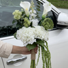 Green Silence Set – 9-Stem Bouquet + Elongated Ceramic Vase