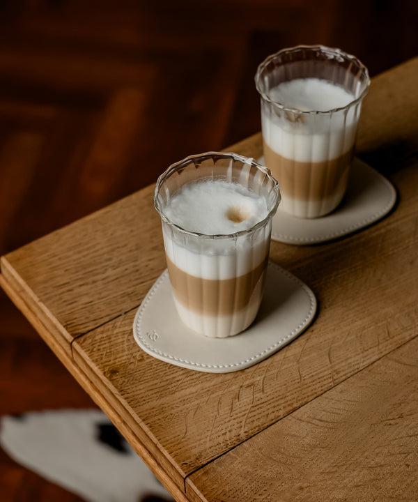 Glass Coaster Taupe/Cream | Jade