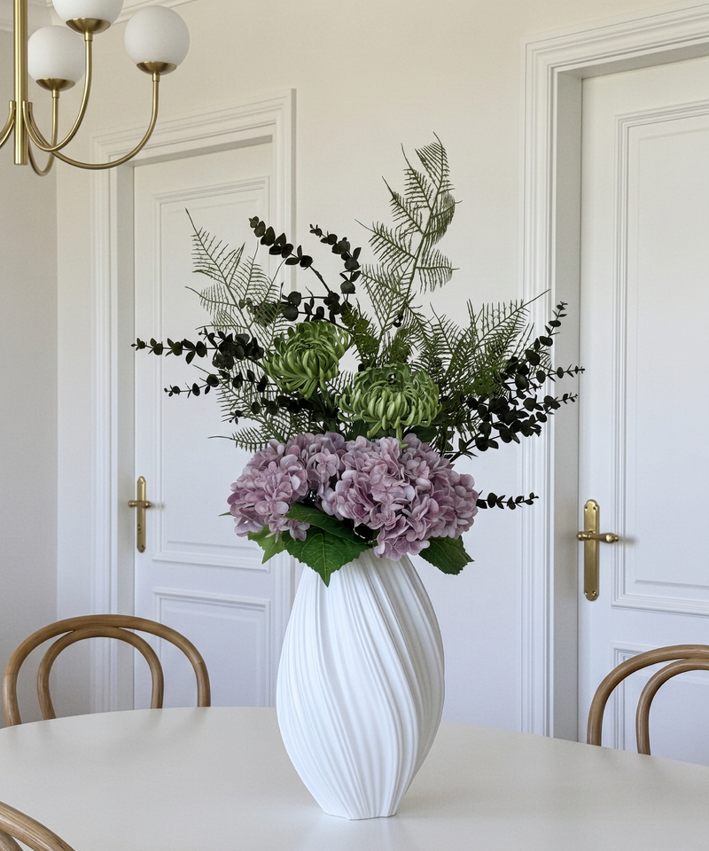 Kunstblumen-Bouquet Moody Garden 7er in Altrosa und Grün aus der Serie Bloom – Detailansicht
