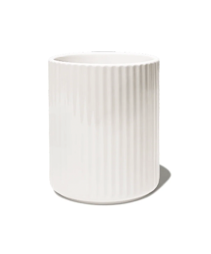Set of 1 ribbed mugs, cream-white with a glossy finish | Nia