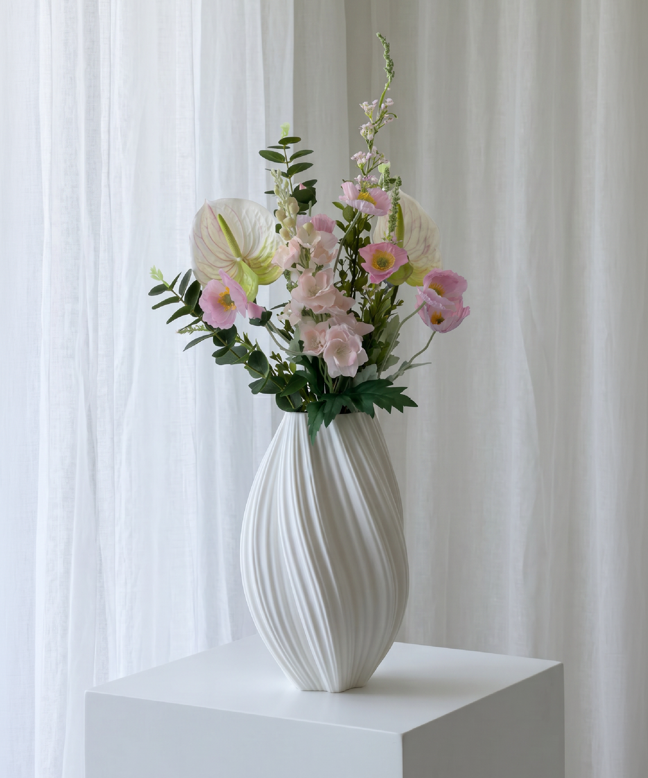 Rose Whisper 7er Bouquet in Rosa, Weiß & Grün | Bloom