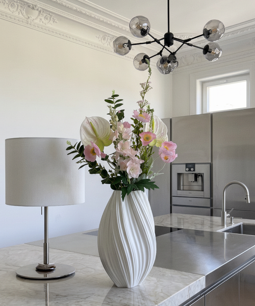 Kunstblumen-Bouquet Rose Whisper 7er in Rosa, Weiß und Grün aus der Serie Bloom – Detailansicht