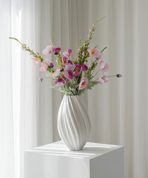 Realistisches Kunstblumen-Bouquet Rosy Wild 9er in Rosa und Pink – bloom collection von 7 O'CLOCK