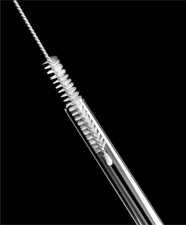 Set of reusable long & short glass straws (20cm + 15cm) | Aris